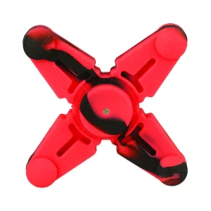 Quadrangle Fidget Spinner Silicone (Rojo-Negro)